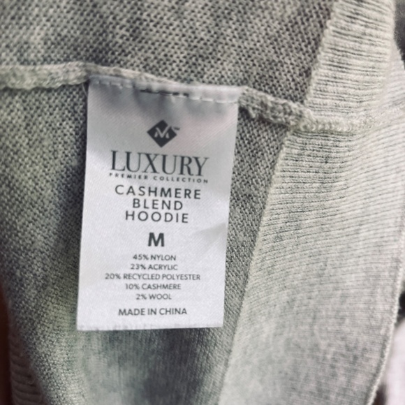 Member's Mark Women's Luxury Premier Collection  Cashmere Blend Hoodie Gray M - Picture 9 of 14